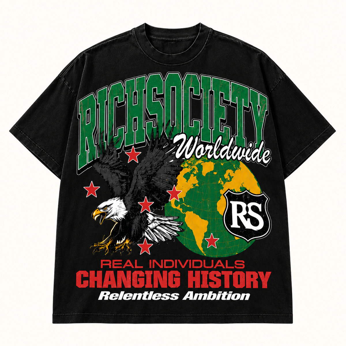 Rich Society Worldwide Eagle Black tee
