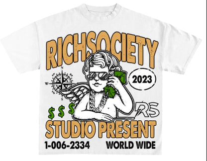 Rich Society “Money Angel” Kids Tee product image