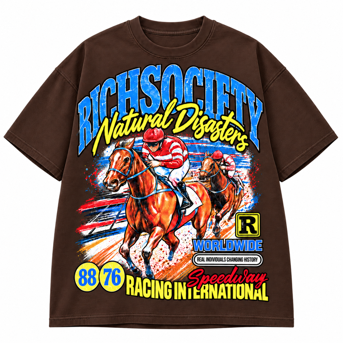 RichSociety Natural Disasters T-shirt — Brown