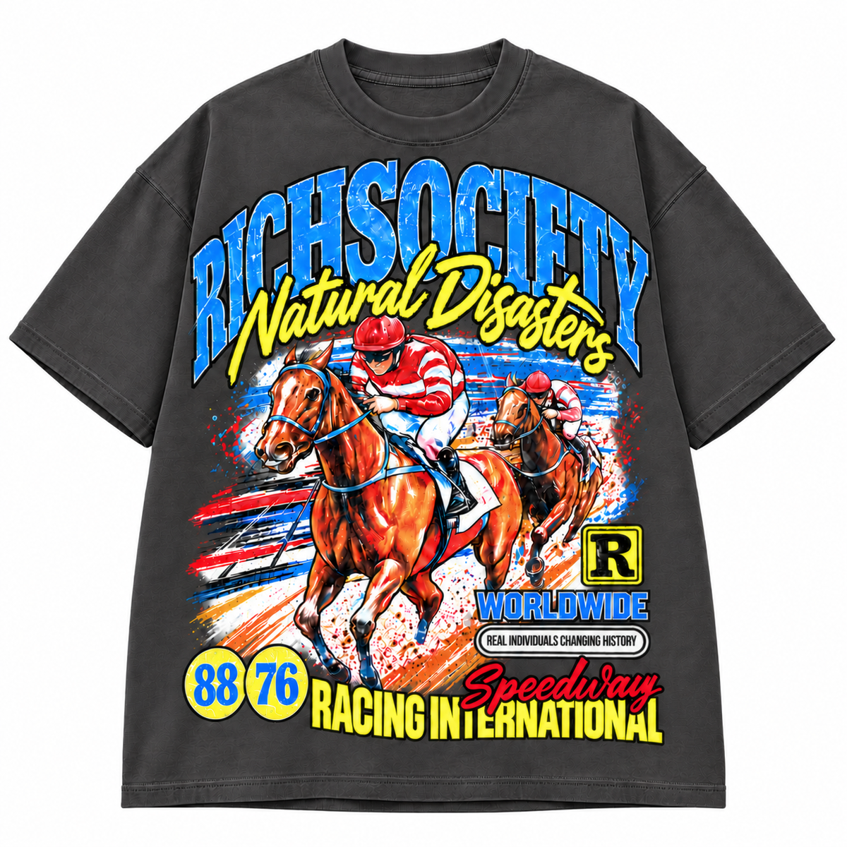 RichSociety Natural Disasters T-shirt — Charcoal Gray