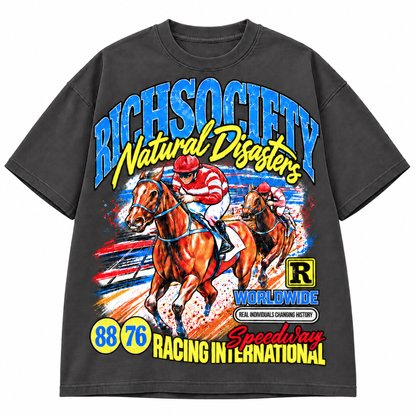RichSociety Natural Disasters T-shirt — Charcoal Gray