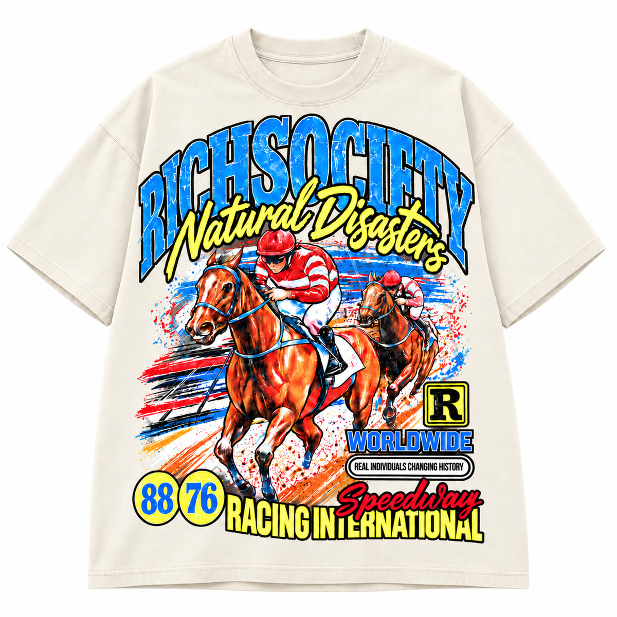 RichSociety Natural Disasters T-shirt — Cream