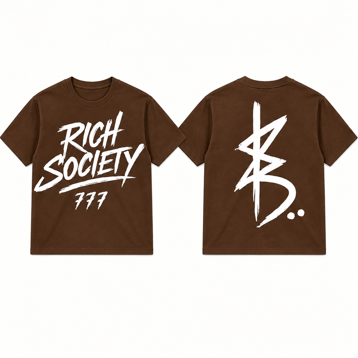Rich Society 777 tee in Brown