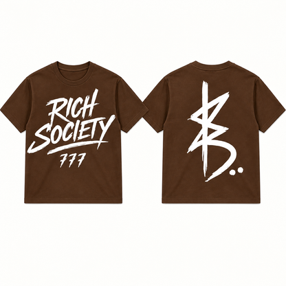 Rich Society 777 tee in Brown