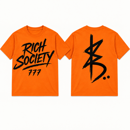 Rich Society 777 tee in Orange