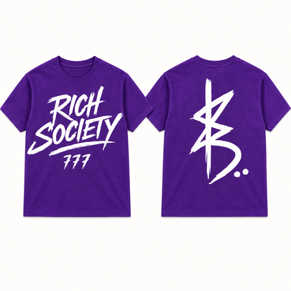 Rich Society 777 tee in Purple