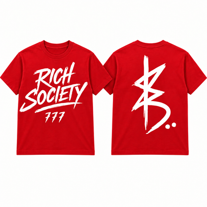 Rich Society 777 tee in Red