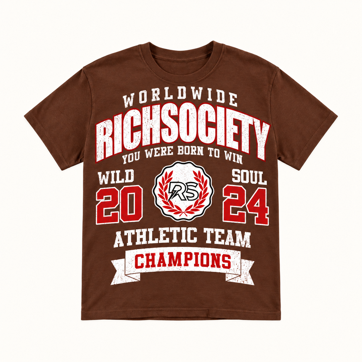 Rich Society Athletic Team Brown tee