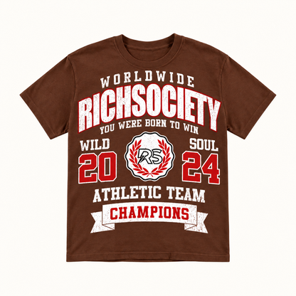 Rich Society Athletic Team Brown tee