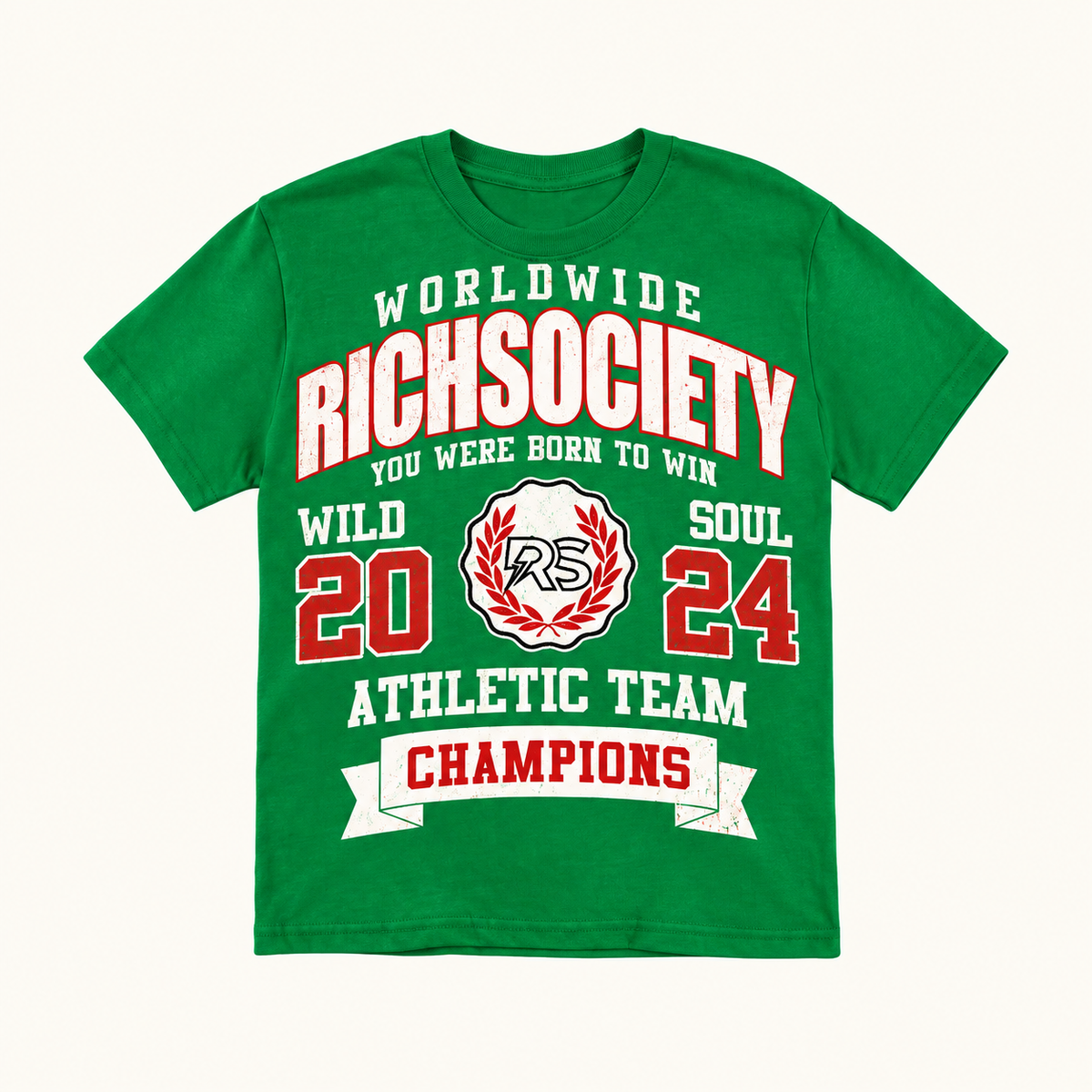 Rich Society Athletic Team Green tee