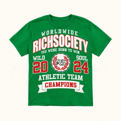 Rich Society Athletic Team Green tee