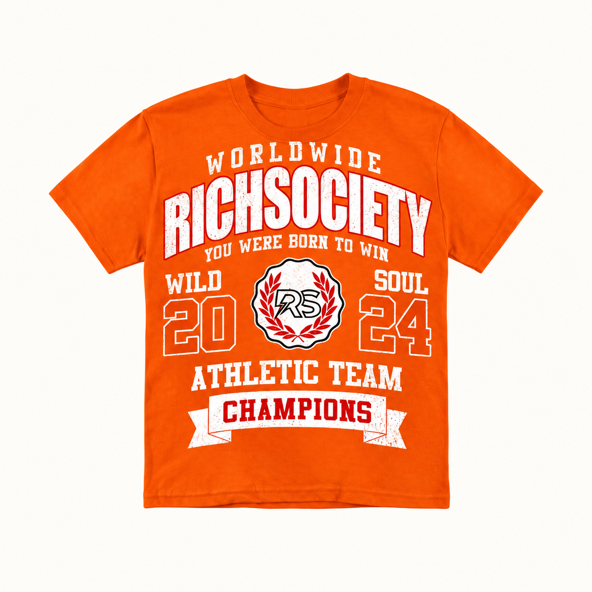 Rich Society Athletic Team Orange tee