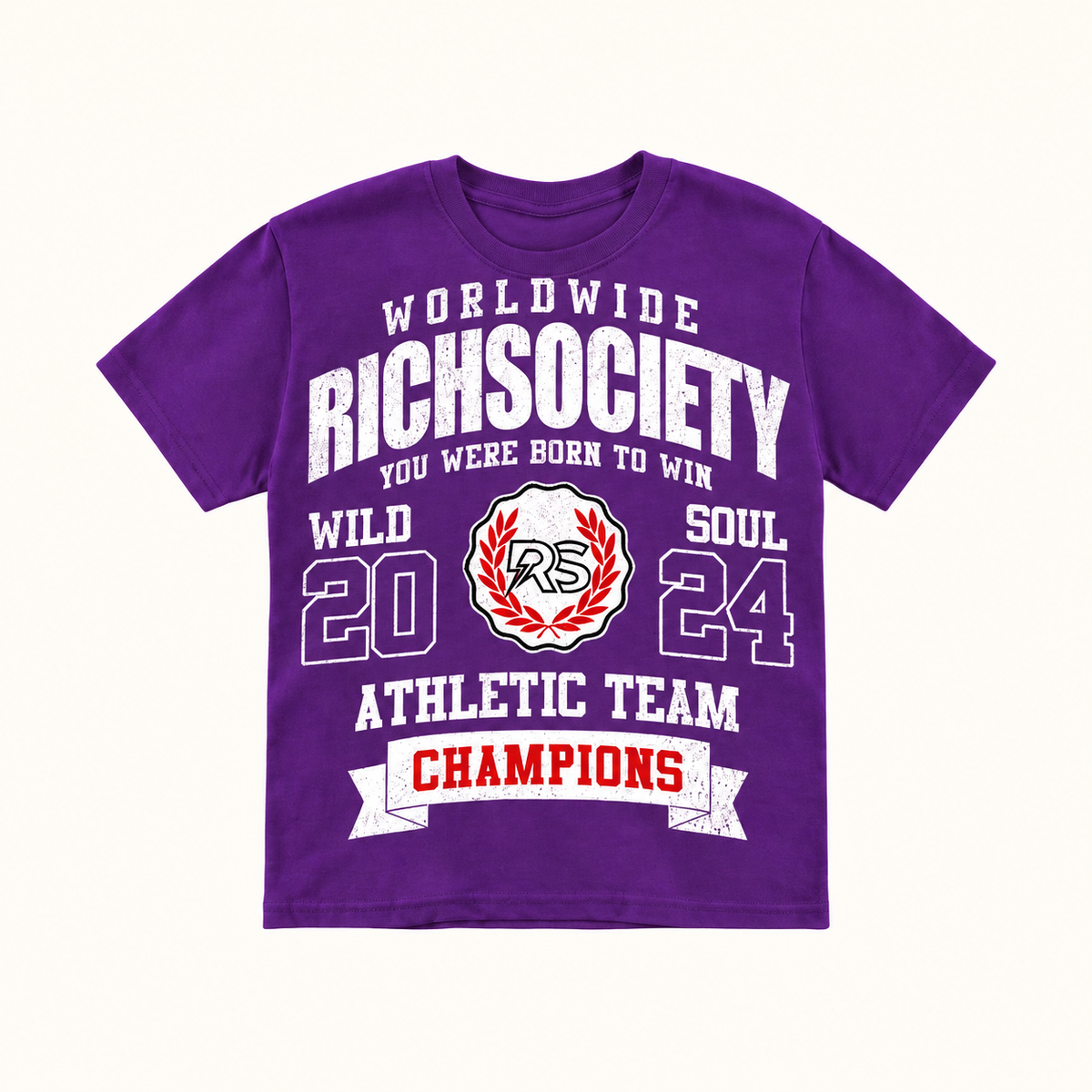 Rich Society Athletic Team Purple tee