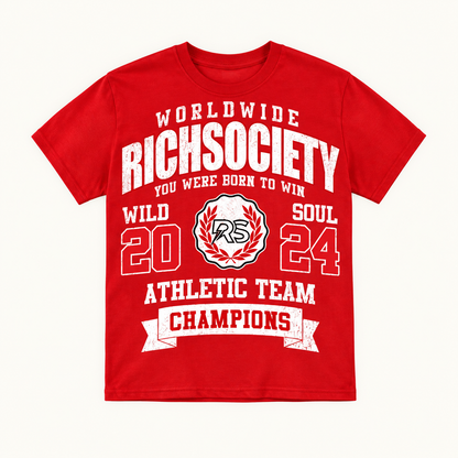 Rich Society Athletic Team Red tee
