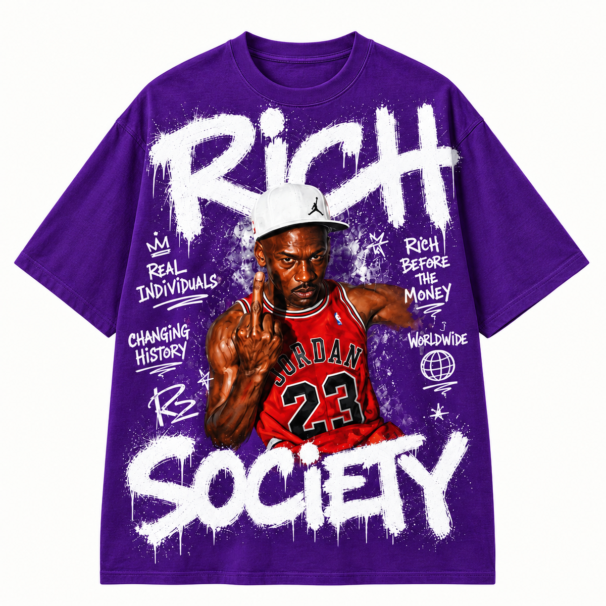 Rich Society Basketball Portrait Purple tee