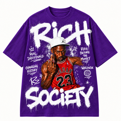 Rich Society Basketball Portrait Purple tee