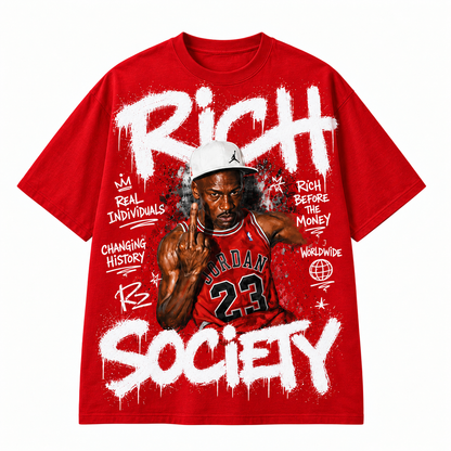 Rich Society Basketball Portrait Red tee