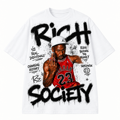 Rich Society Basketball Portrait White tee