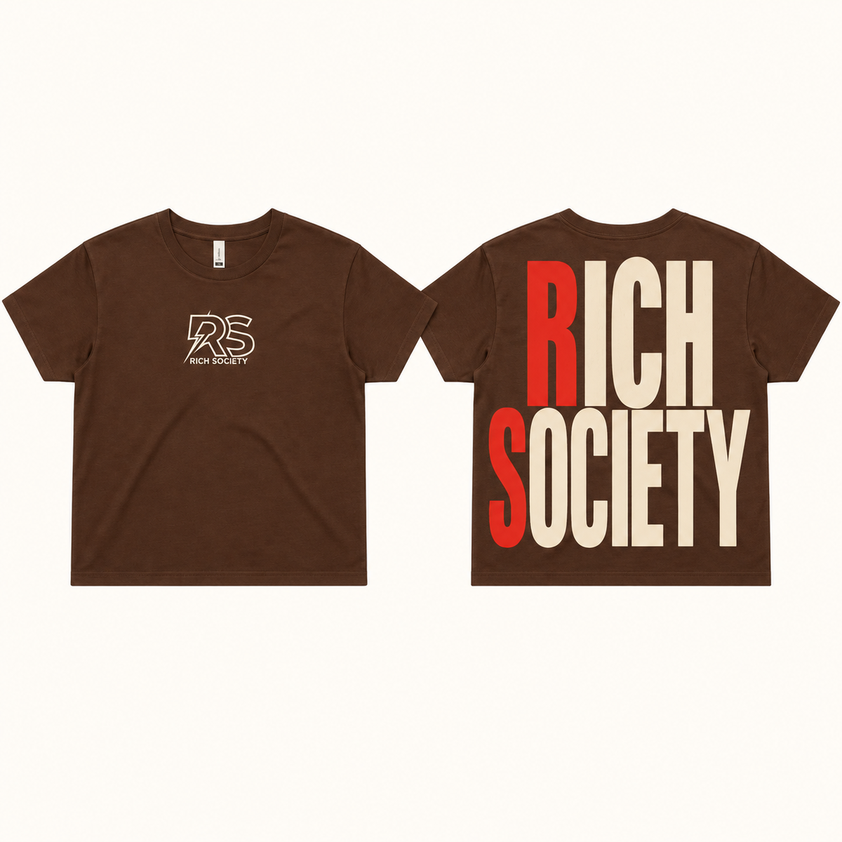 Rich Society BIG LOGO Brown tee
