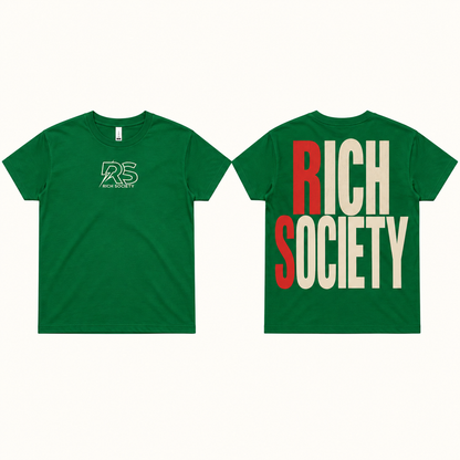 Rich Society BIG LOGO Green tee