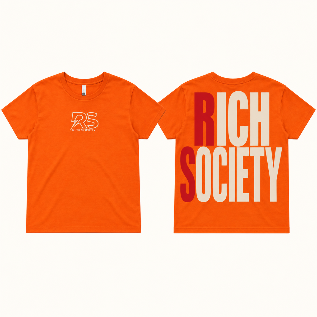 Rich Society BIG LOGO Orange tee