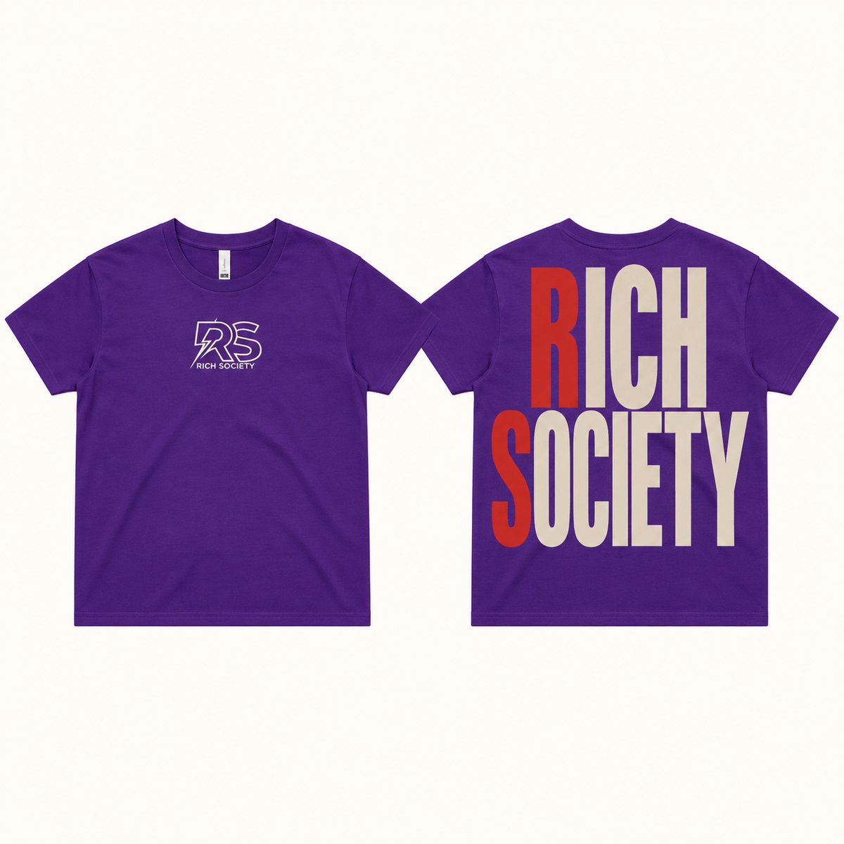 Rich Society BIG LOGO Purple tee
