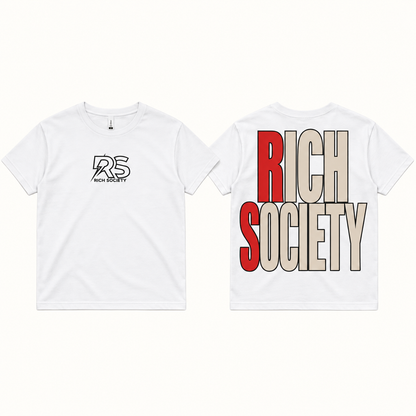 Rich Society BIG LOGO White tee