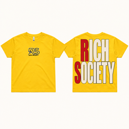Rich Society BIG LOGO Yellow tee