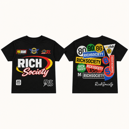 Rich Society Collage Black tee