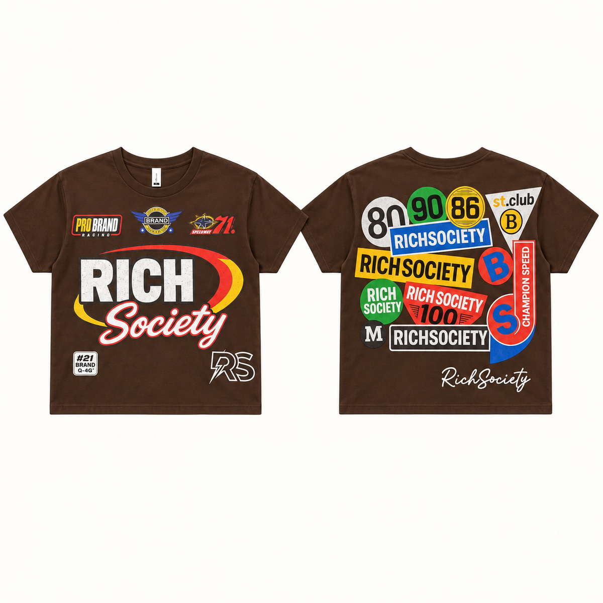 Rich Society Collage Brown tee