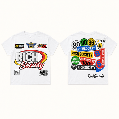 Rich Society Collage White tee