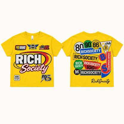 Rich Society Collage Yellow tee
