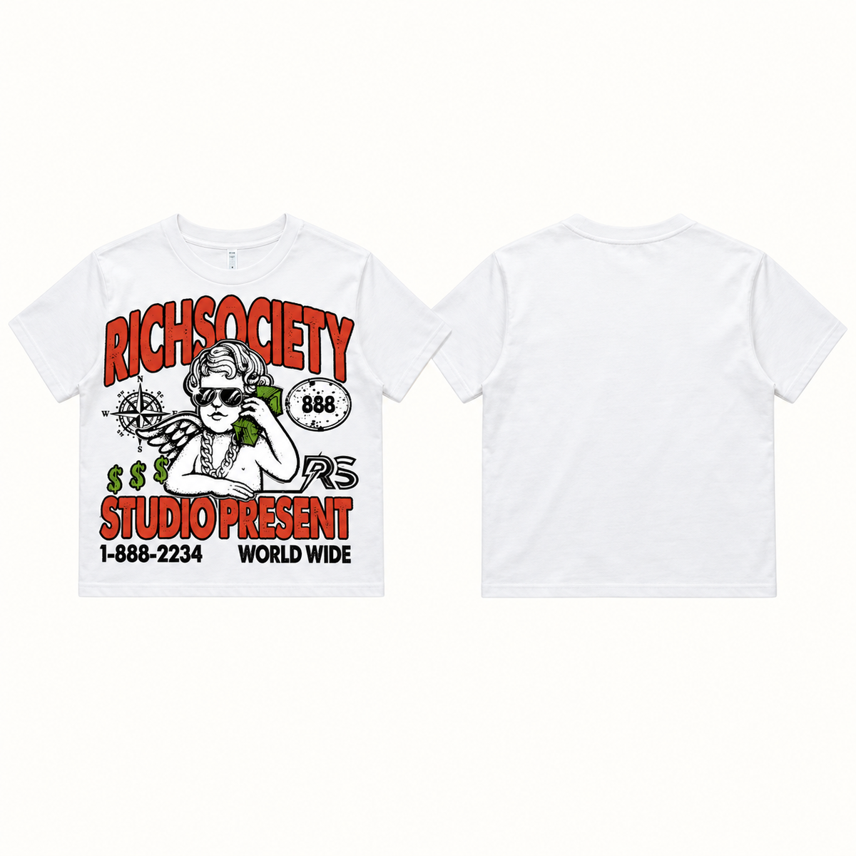 Rich Society Money Angel White tee