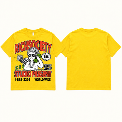 Rich Society Money Angel Yellow tee