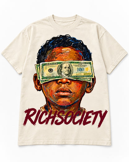 Rich Society Money Vision graphic tee in cream