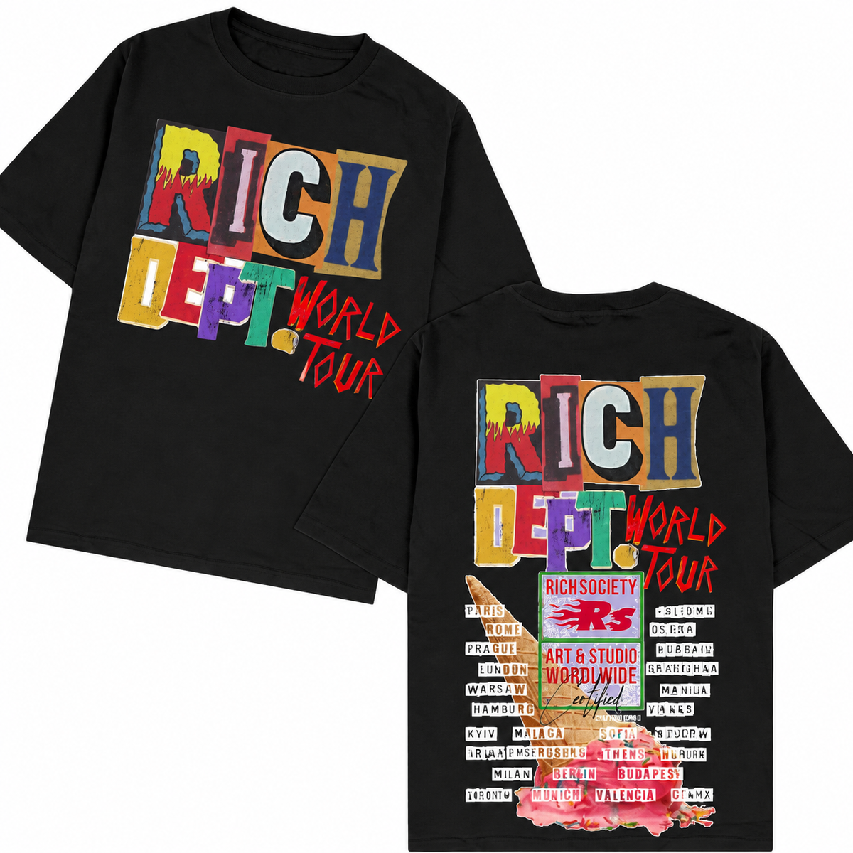 Rich Society Rich Dept Black tee