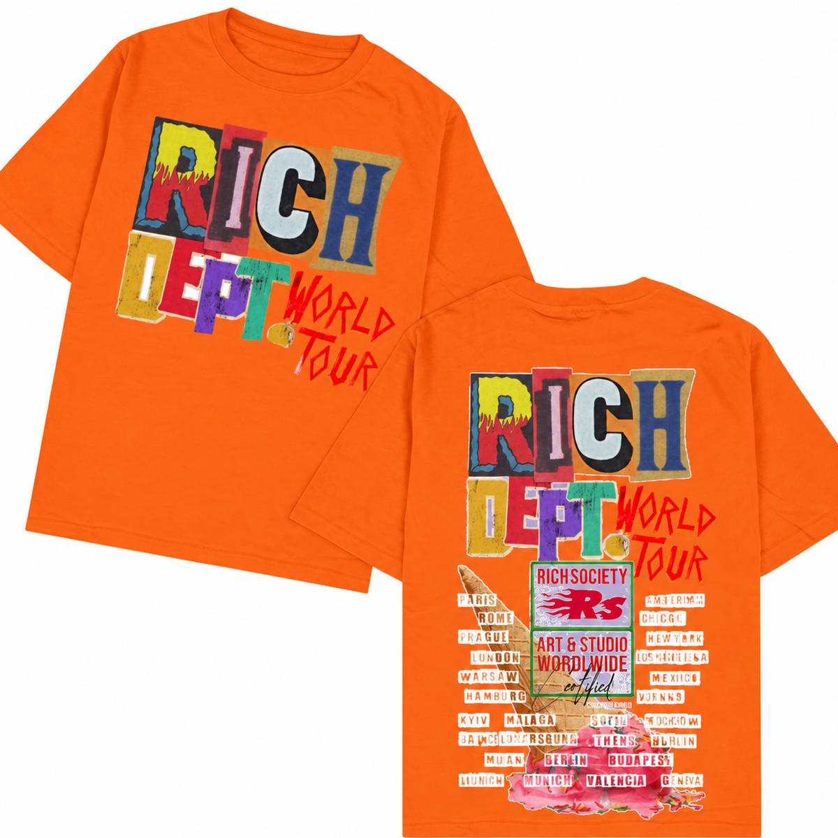 Rich Society Rich Dept Orange tee