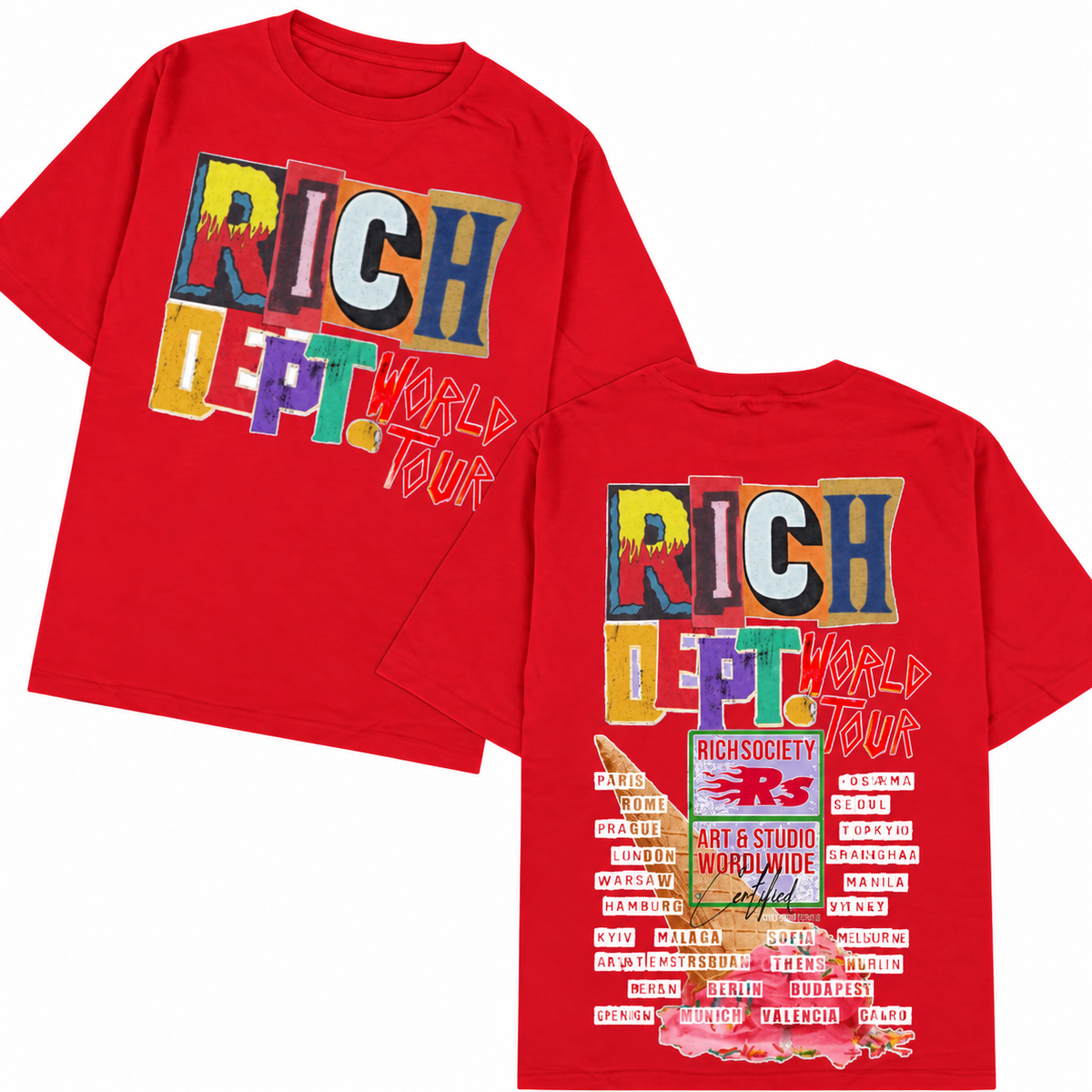 Rich Society Rich Dept Red tee
