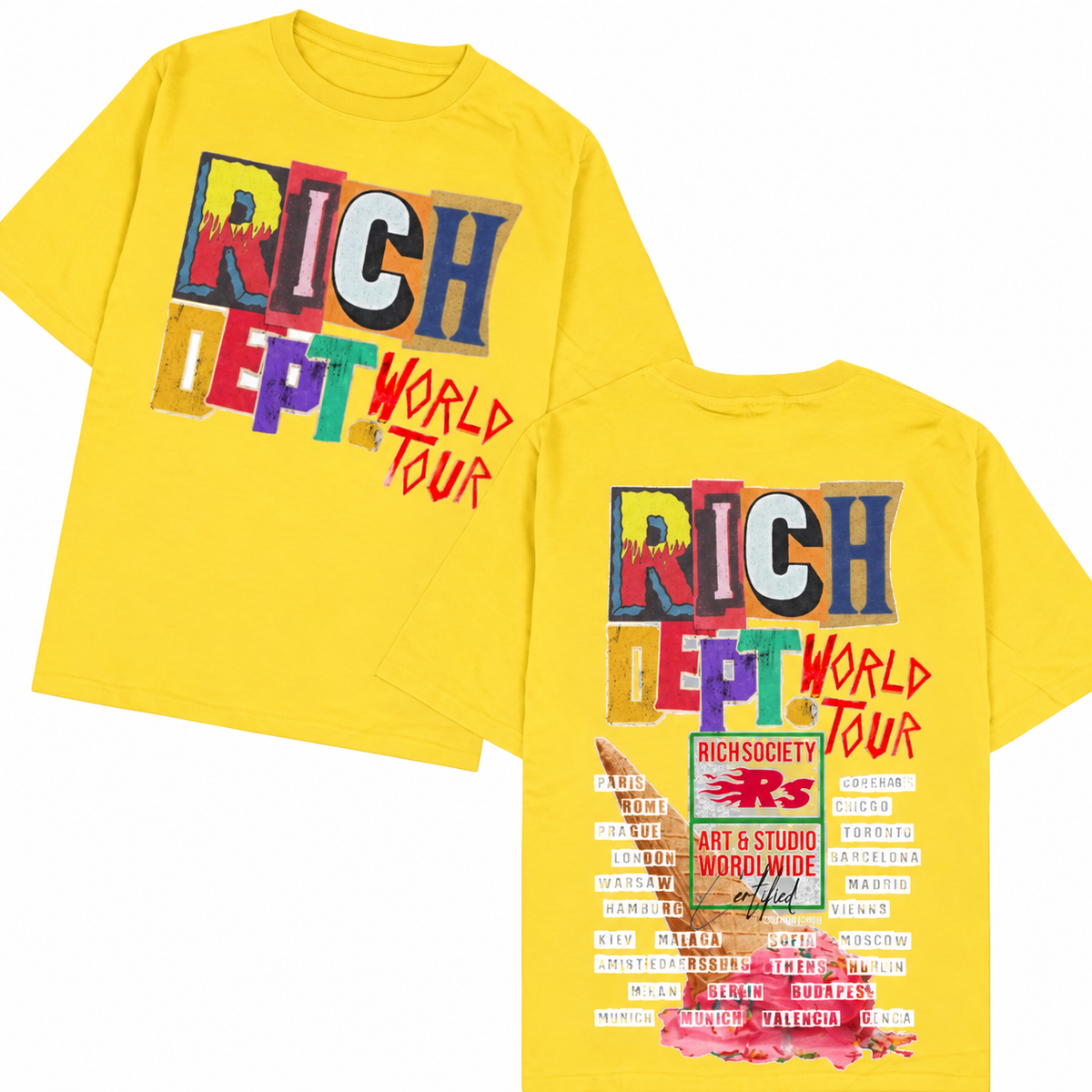 Rich Society Rich Dept Yellow tee