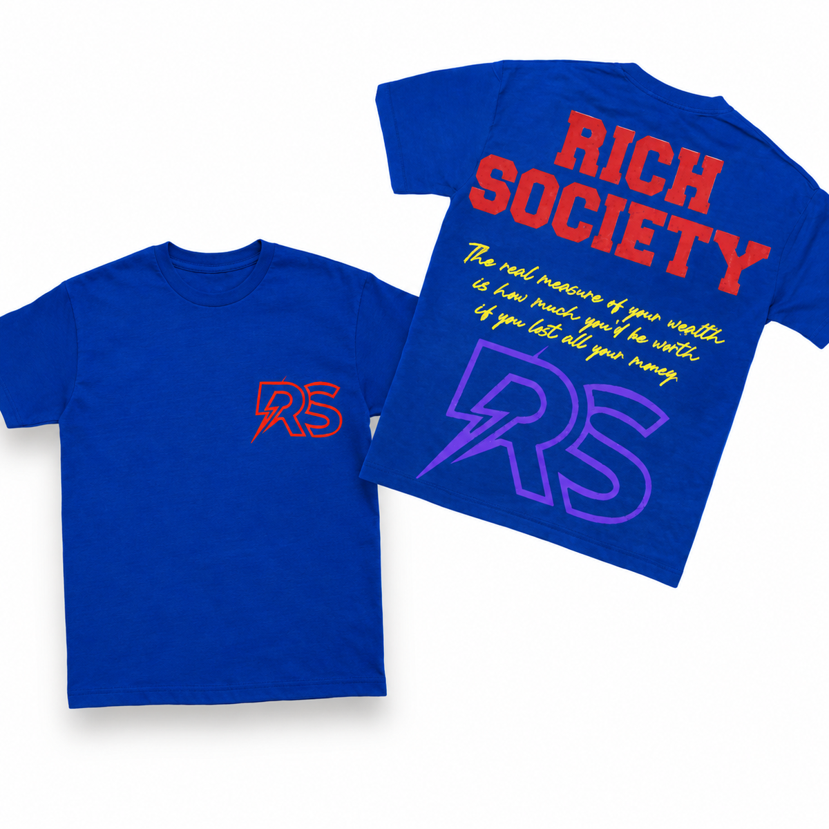 Rich Society RS Logo Blue tee