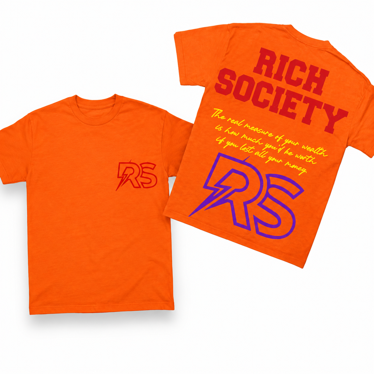 Rich Society RS Logo Orange tee
