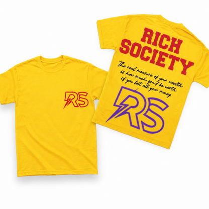 Rich Society RS Logo Yellow tee