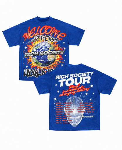 Rich Society World Tour Blue tee