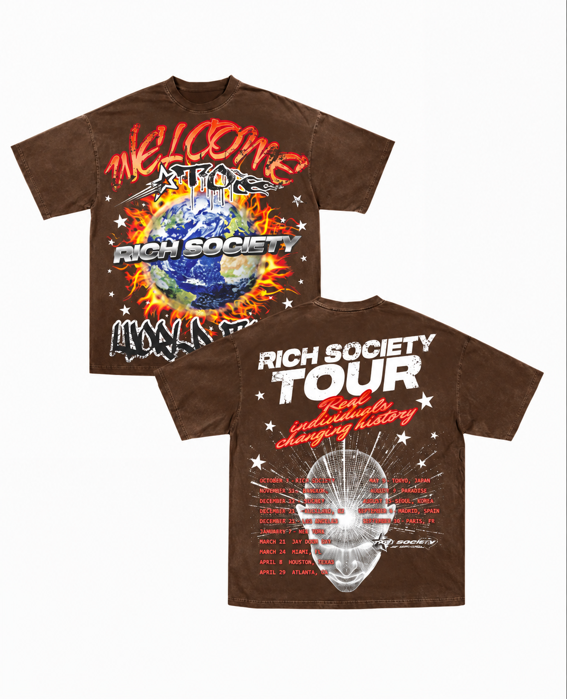 Rich Society World Tour Brown tee