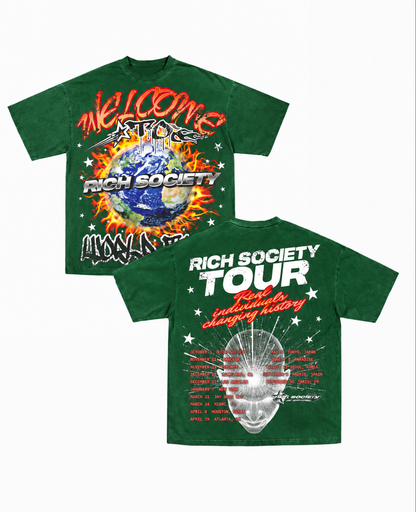 Rich Society World Tour Green tee