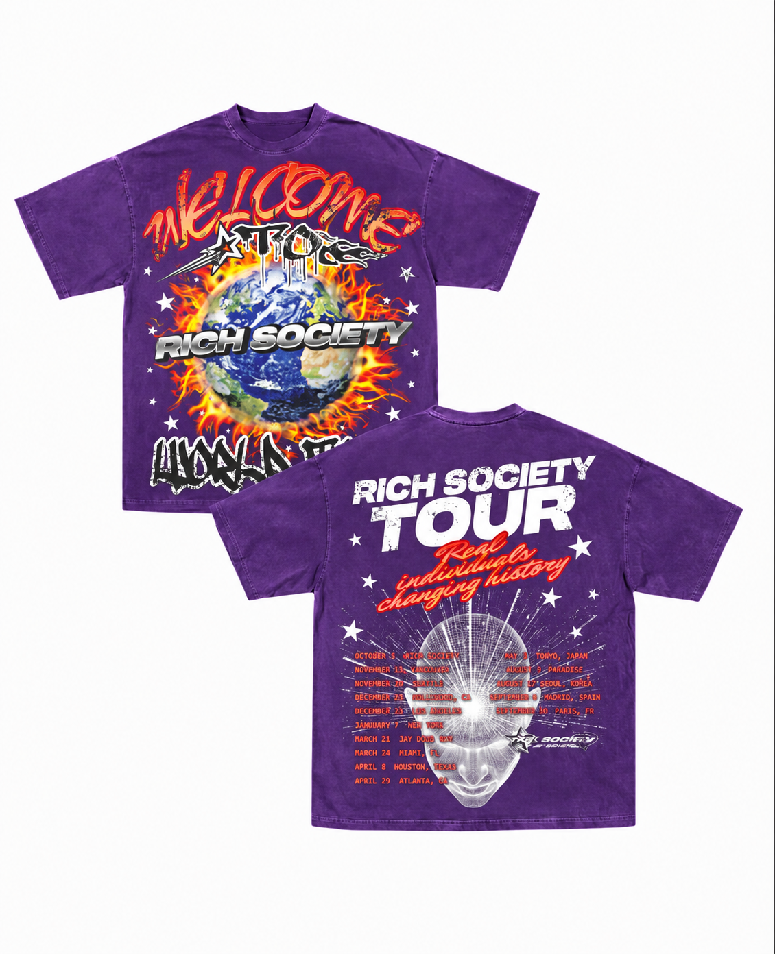 Rich Society World Tour Purple tee