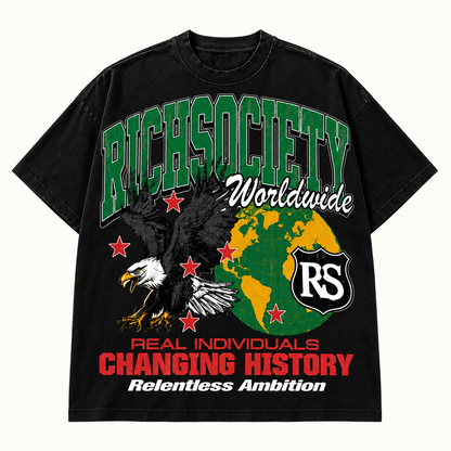 Rich Society Worldwide Eagle Black tee