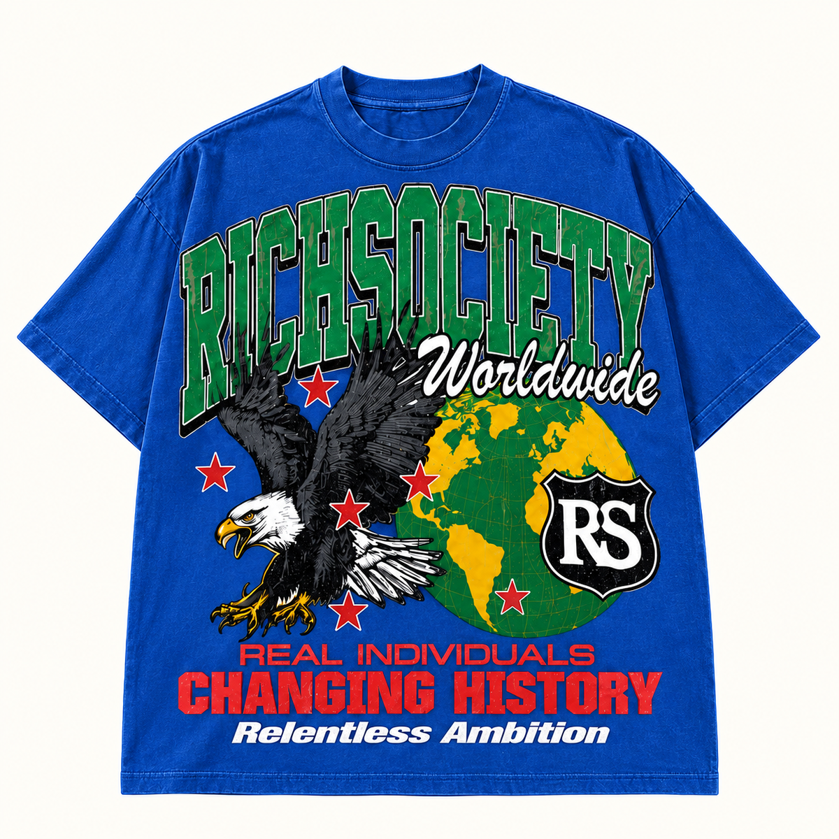 Rich Society Worldwide Eagle Blue tee