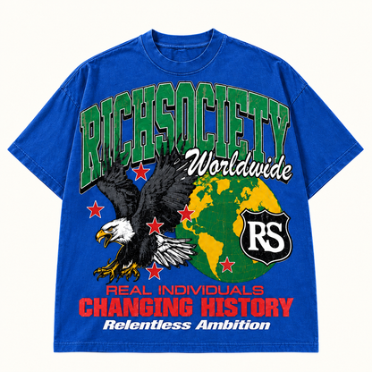 Rich Society Worldwide Eagle Blue tee