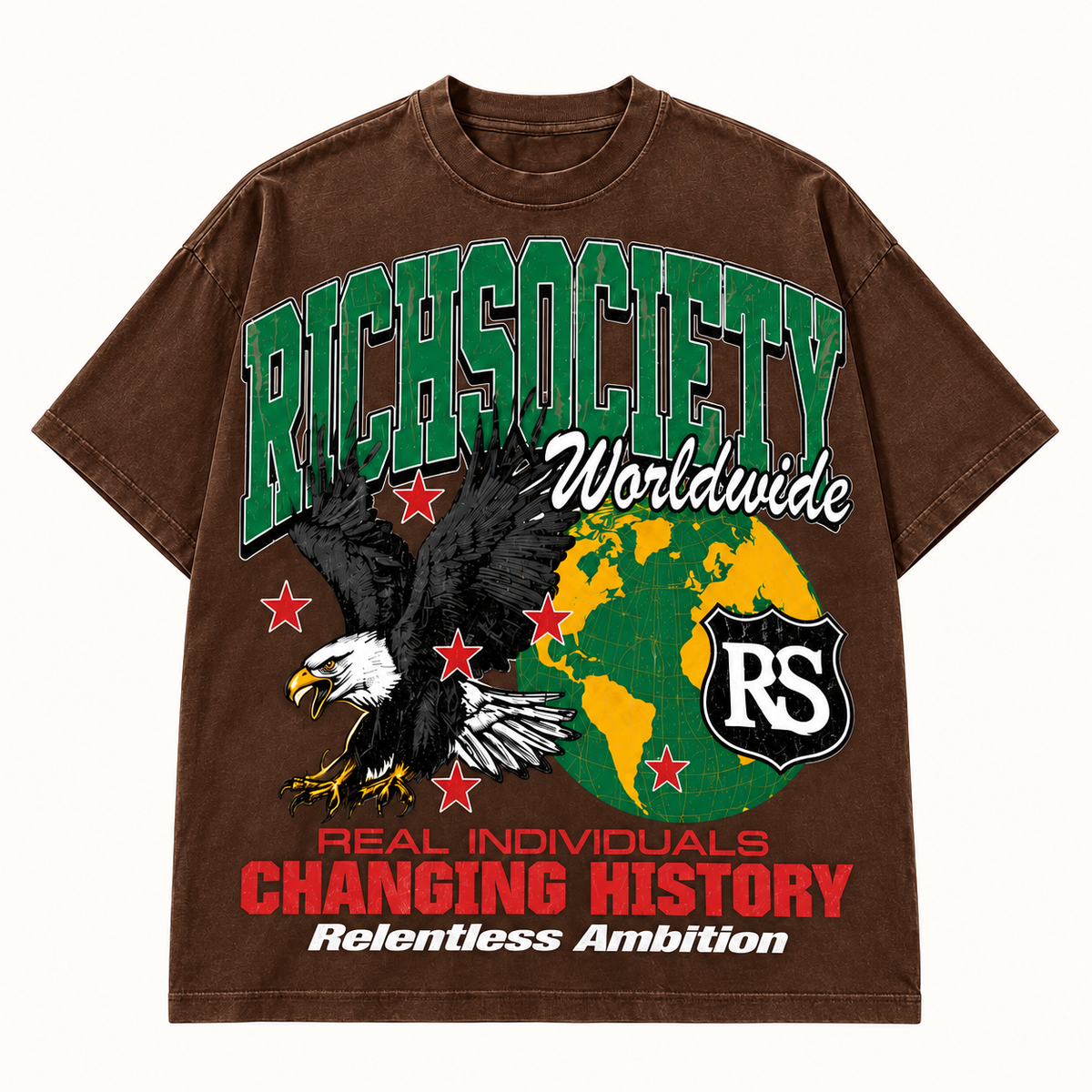 Rich Society Worldwide Eagle Brown tee